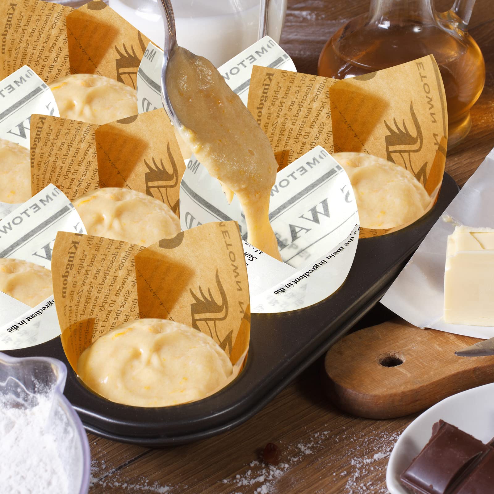 800 Pcs Tulip Cupcake Liners Baking Cups Muffin Baking Cupcake Liners Wrappers Greaseproof Tulip Baking Cups Holders For Party W